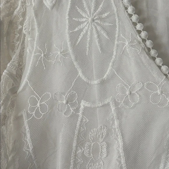 Source Unknown White Flutter Sleeve Midi Sundress - Picture 5 of 5